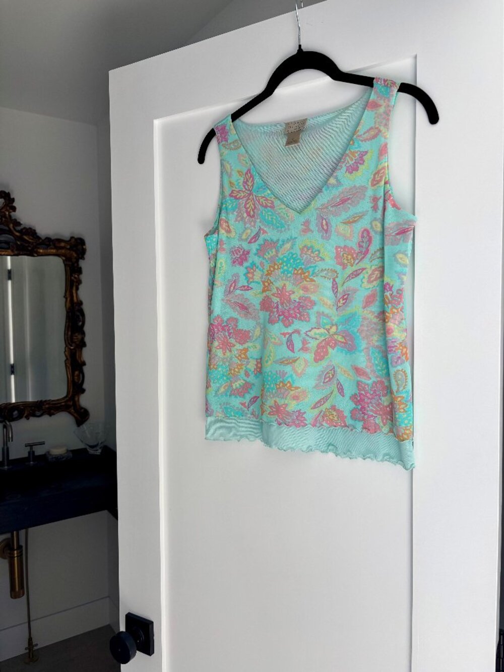 Sigrid Olsen Sport Floral Mesh Tank Top | Size M